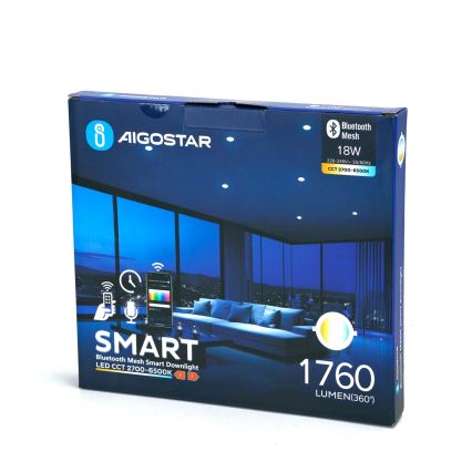 Aigostar - Foco de encastrar LED com regulação MESH LED/18W/230V 2700-6500K diâmetro 23 cm