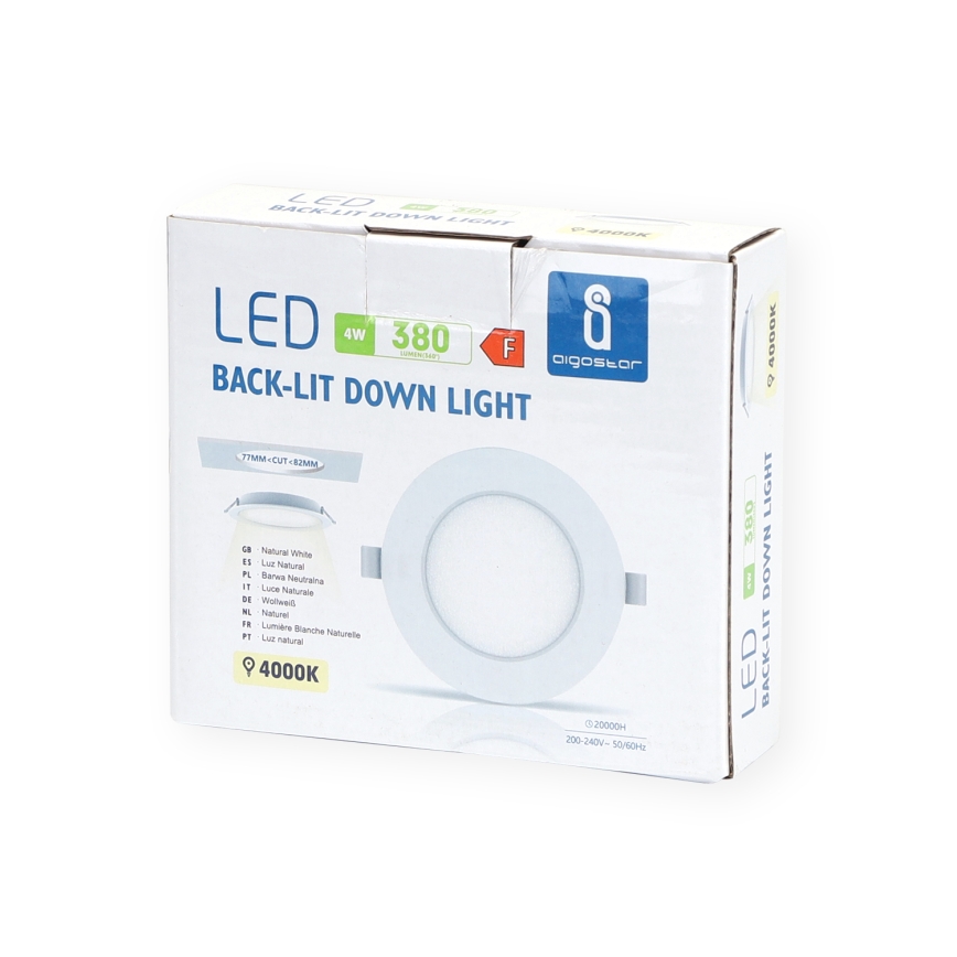Aigostar - Foco de encastrar LED LED/4W/230V 4000K diâmetro 9,8 cm branco