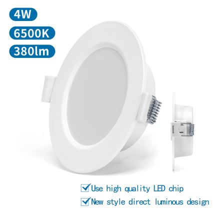 Aigostar - Foco de encastrar LED LED/4W/230V 6500K diâmetro 9,8 cm branco