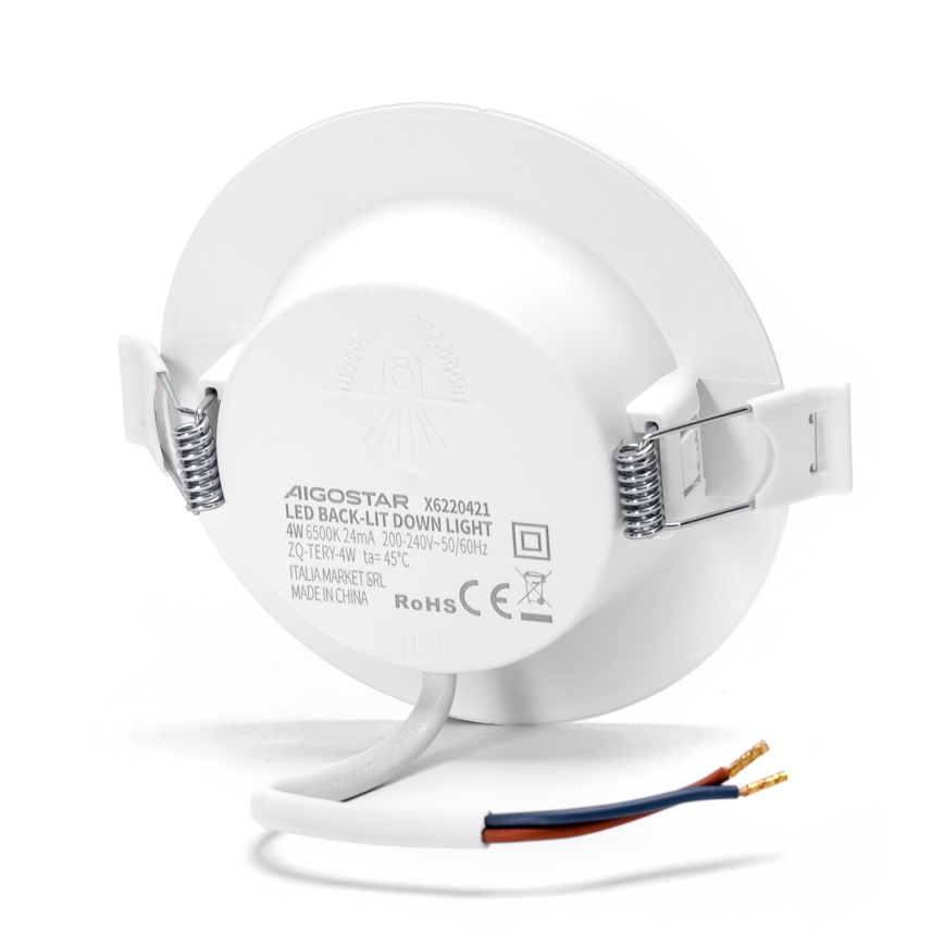 Aigostar - Foco de encastrar LED LED/4W/230V 6500K diâmetro 9,8 cm branco