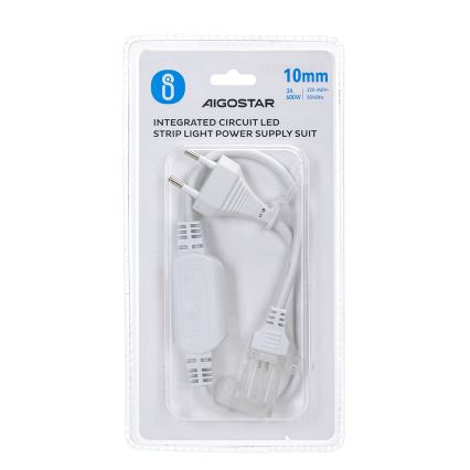 Aigostar - Fonte de alimentação para fitas LED 10 mm, 600W/230V, branca