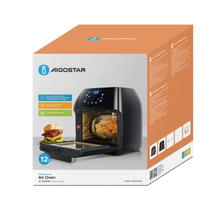 Aigostar - Forno de convecção 1400W/230V 12l preto