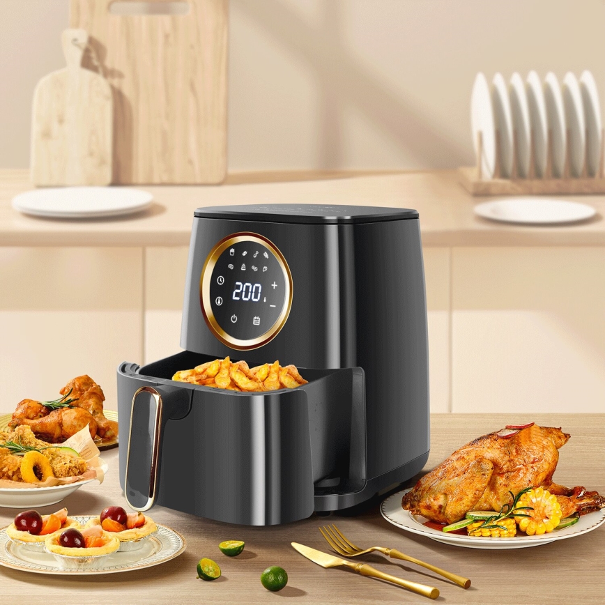 Aigostar - Fritadeira elétrica de ar quente 1400W/230V 4,2l preta