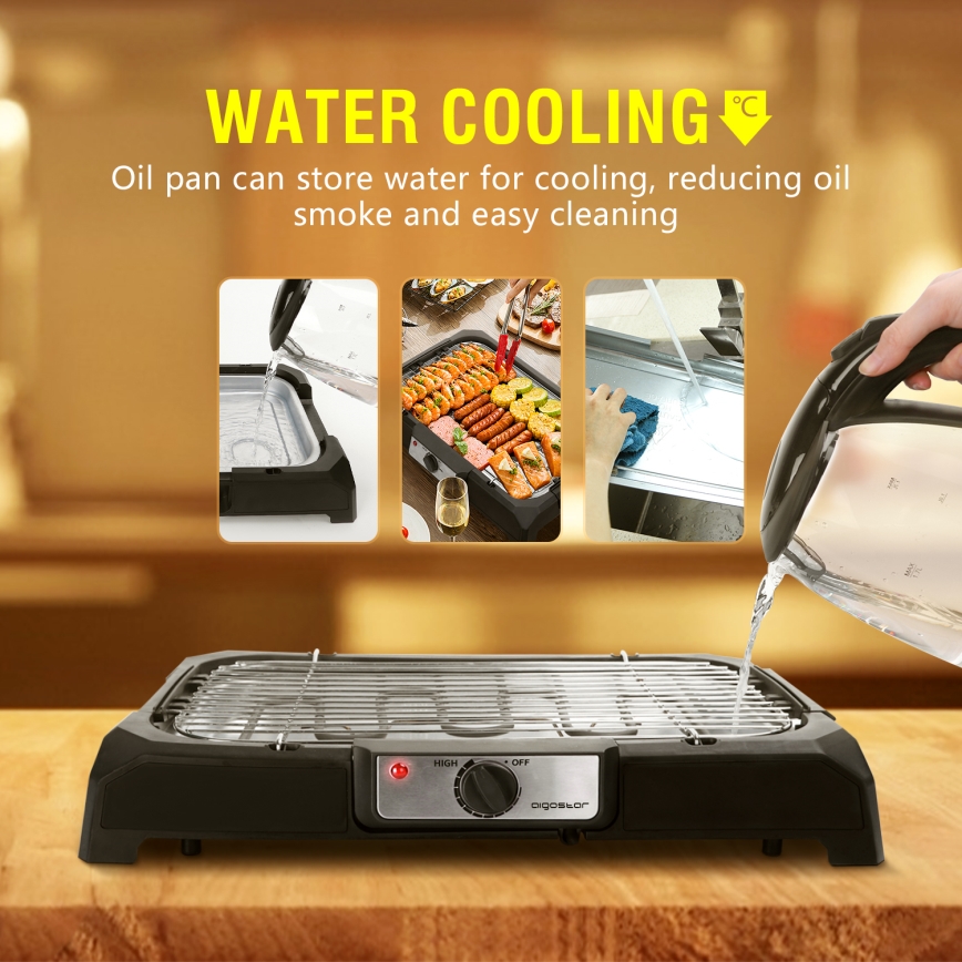 Aigostar - Grelhador elétrico de mesa 2000W/230V