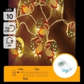 Aigostar - Guirlanda de LED 10 LEDs/3xAA 1,5m branco quente Papai Noel