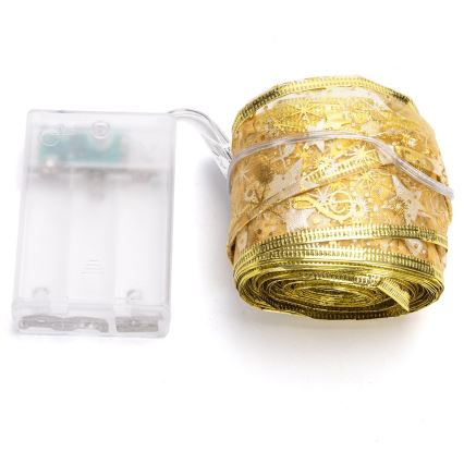 Aigostar - Cordão de luzes LED 100xLED/3xAA 10 m branco quente dourado