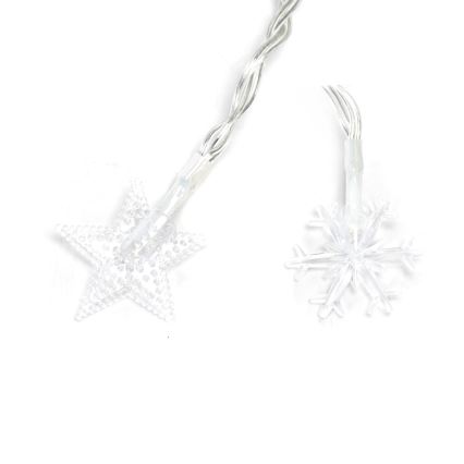 Aigostar - Cordão LED para exterior 100xLED/8 funções 3xAA 10m IP44 branco quente estrelas