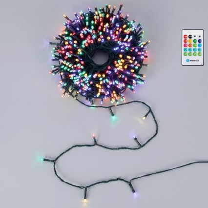 Aigostar - Guirlanda de Natal LED regulável para exterior com sensor de movimento 100xLED/3xAA 12m multicolorido + controlo remoto