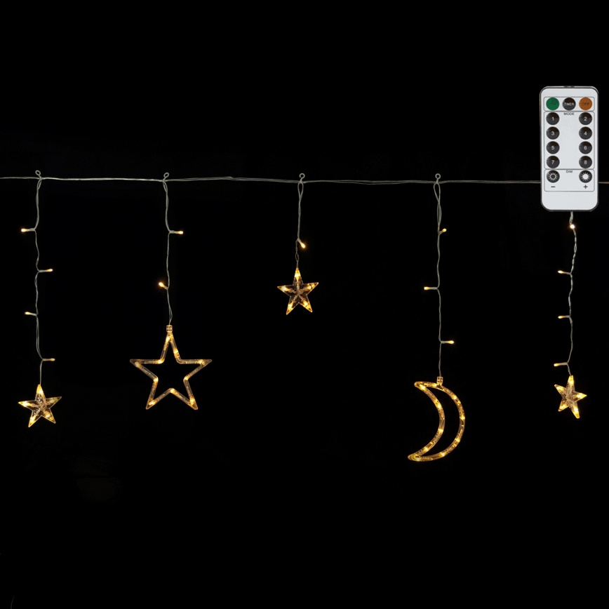 Aigostar - Cordão de LED para exterior 120xLED/6W/230V/8 funções 3x0,6m IP44 branco quente + controlo remoto
