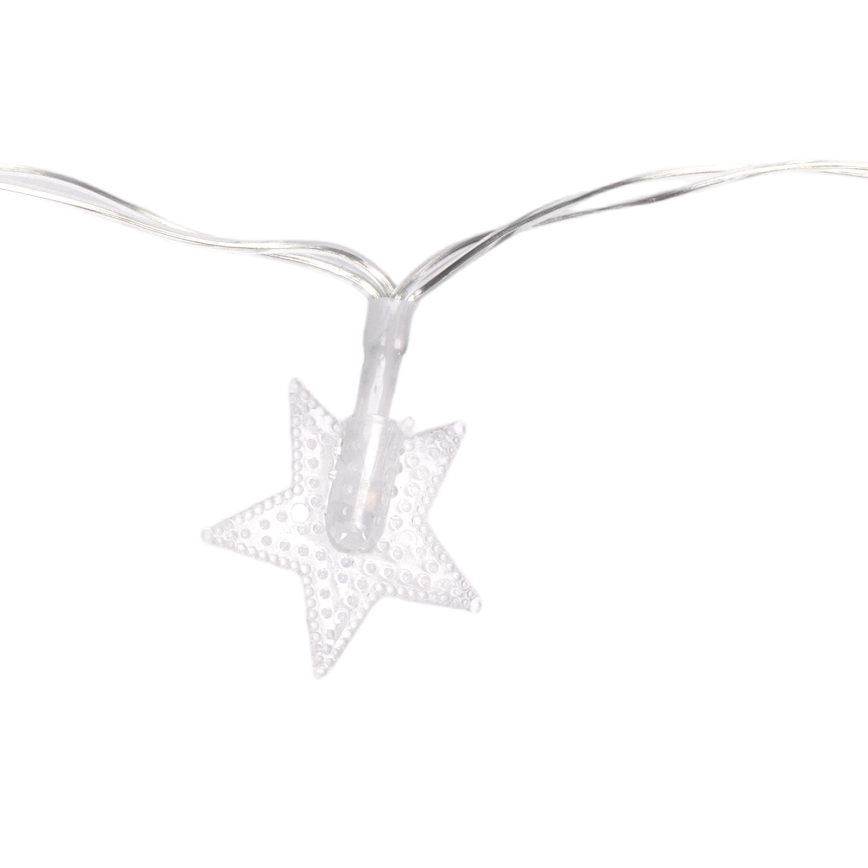 Aigostar - Guirlanda de Natal LED para exterior, 100 LEDs, 8 funções, 3x pilhas AA, 10 m, IP44, branco frio