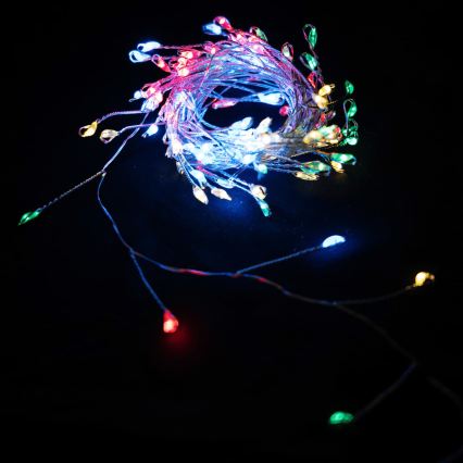 Aigostar - Guirlanda de Natal LED para exterior 100 LEDs / 8 funções 3xAA 3,3 m IP44 multicolorido