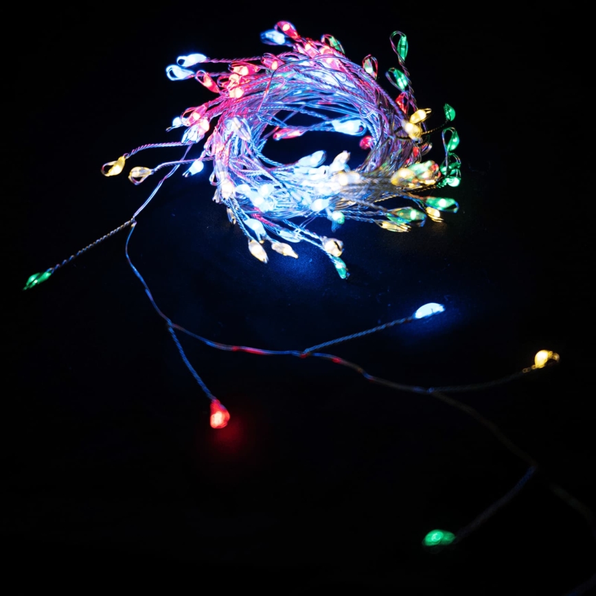 Aigostar - Guirlanda de Natal LED para exterior 100 LEDs / 8 funções 3xAA 3,3 m IP44 multicolorido