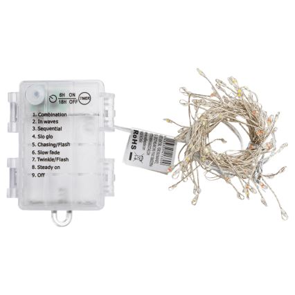 Aigostar - Guirlanda de Natal LED para exterior 100 LEDs / 8 funções 3xAA 3,3 m IP44 multicolorido