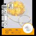 Aigostar - Guirlanda de Natal LED para exterior 100xLED/8 funções 3xAA 10,3m IP44 branco quente