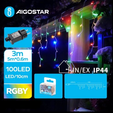 Aigostar - Guirlanda de Natal LED para exterior 100xLED/8 funções 8x0,6m IP44 multicolorido