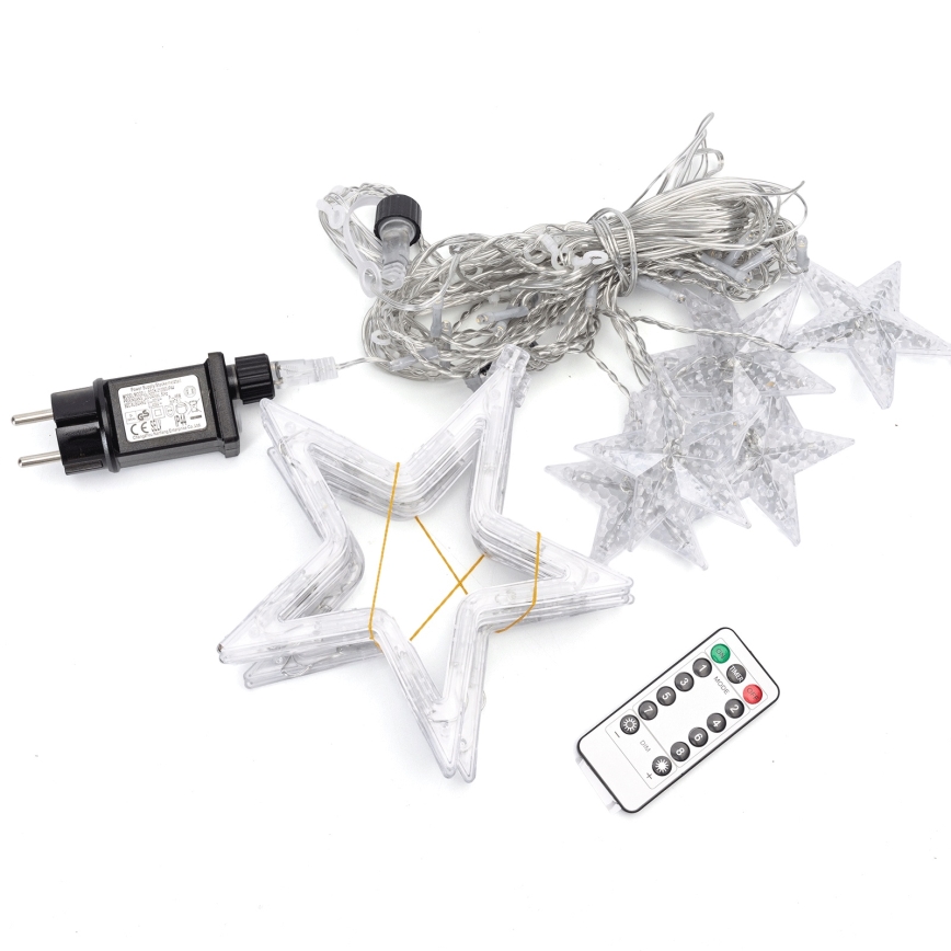 Aigostar - Cordão de luzes LED para exterior 120 LEDs/8 funções 3x0,6 m IP44 branco quente + controlo remoto