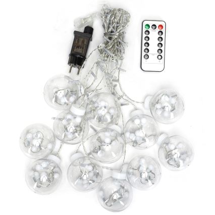 Aigostar - Corrente de luzes LED para exterior 120xLED/8 funções 3x0,6m IP44 branco quente + controlo remoto