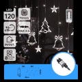 Aigostar - Guirlanda de Natal LED para exterior 120xLED/8 funções 3x0,6m IP44 branco frio + comando remoto