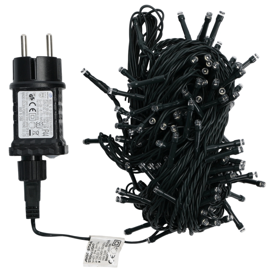 Aigostar - Guirlanda de Natal LED para exterior 150xLED/8 funções 18m IP44 branco frio