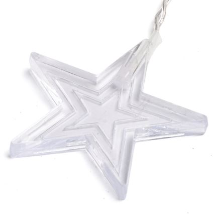 Aigostar - Cordão de Luzes LED para Exterior 168 LEDs/8 funções 3x1,5m IP44 branco quente formato de estrela