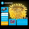 Aigostar - Guirlanda de Natal LED para exterior 200 LEDs/8 funções 23 m IP44 branco quente