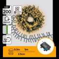 Aigostar - Guirlanda de Natal LED para exterior 200 LEDs/8 funções 3xAA 5,3 m IP44 branco quente