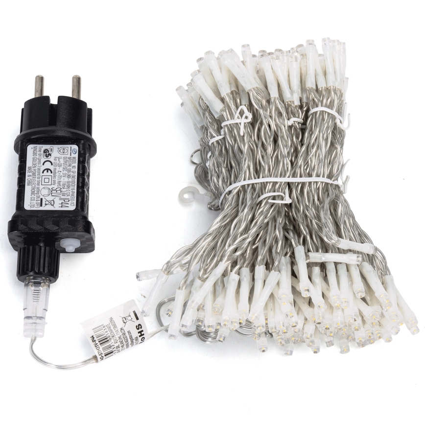 Aigostar - Cordão de luzes LED para exterior 234 LEDs/8 funções 1,2x1,8 m IP44 branco frio