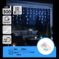 Aigostar - Guirlanda de Natal LED para exterior, 300 LEDs, 8 funções, alimentada por 3 pilhas AA, 18x0,6 m, IP44, branco frio