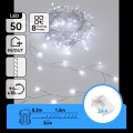 Aigostar - Guirlanda de Natal LED para exterior 50 LEDs / 8 funções 3x AA 1,8 m IP44 branco frio