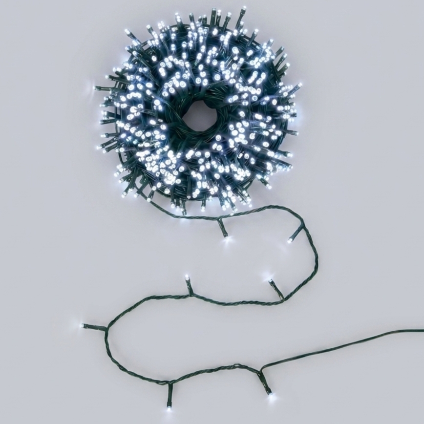 Aigostar - Guirlanda de Natal LED para exterior 50 LEDs/8 funções 8 m IP44 branco frio