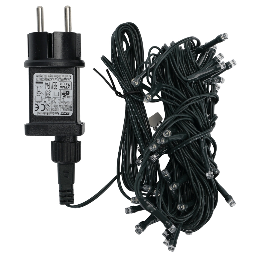 Aigostar - Guirlanda de Natal LED para exterior 50 LEDs/8 funções 8 m IP44 branco frio