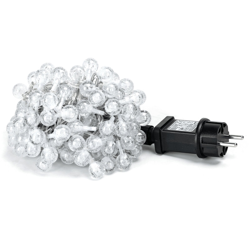Aigostar - Guirlanda de Natal LED para exterior 50 LEDs/8 funções 8m IP44 branco frio