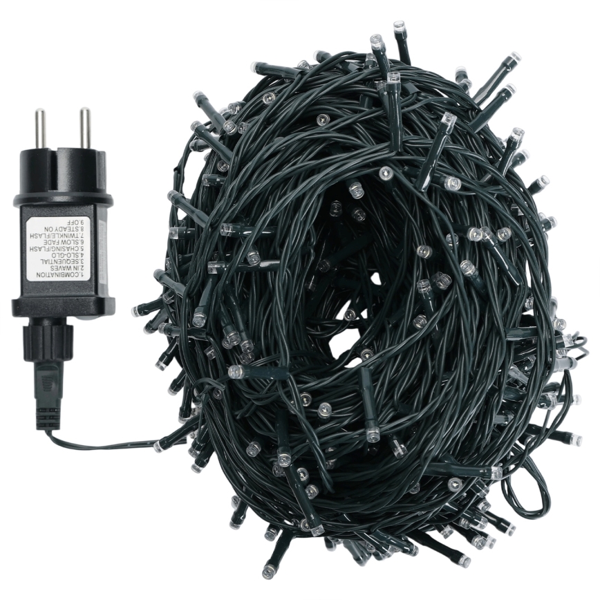 Aigostar - Guirlanda de Natal LED para exterior, 500 LEDs / 8 funções, 53 m, IP44, branco frio