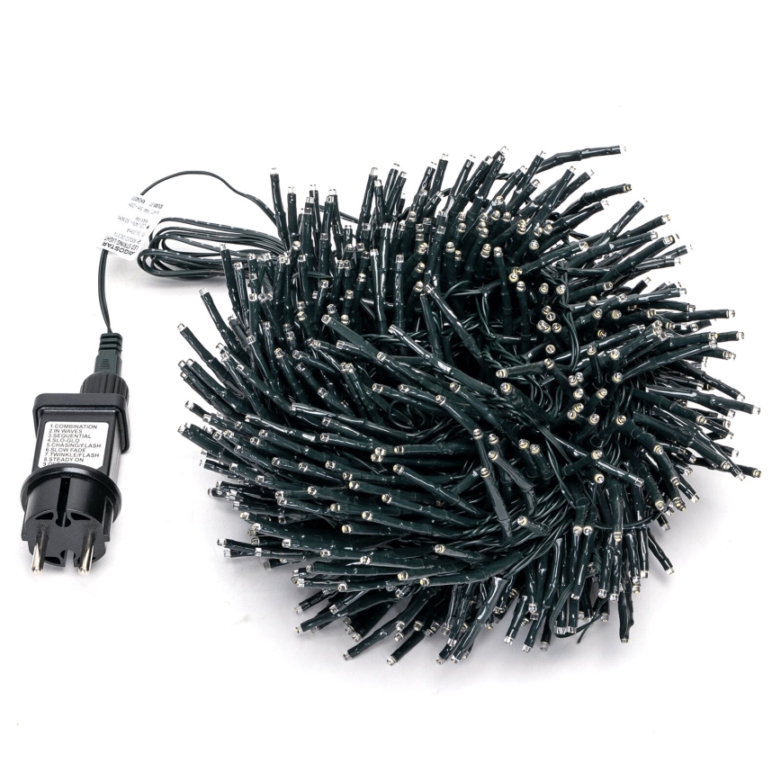 Aigostar - Guirlanda de Natal LED para exterior 600 LEDs/8 funções 18m IP44 branco quente