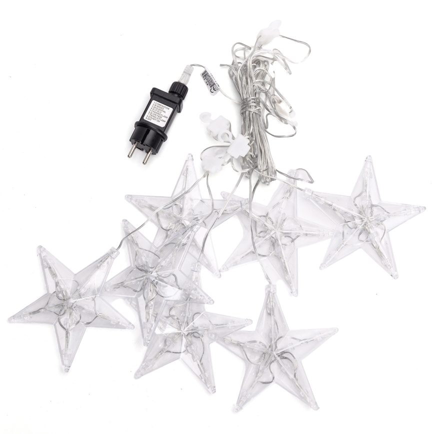 Aigostar - Cordão de luzes LED de Natal para exterior, 70 LEDs, 1,2 x 1 m, IP44, branco quente, estrelas