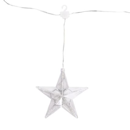 Aigostar - Cordão de Natal LED para exterior 70 LEDs 1,2 x 1 m IP44, branco frio, com estrelas