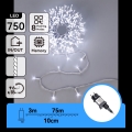 Aigostar - Guirlanda de Natal LED para exterior 750 LEDs/8 funções 78 m IP44 branco frio