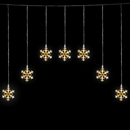 Aigostar - LED Guirlanda de Natal para exterior 84xLED/8 funções 1,2x1m IP44 branco quente flocos de neve
