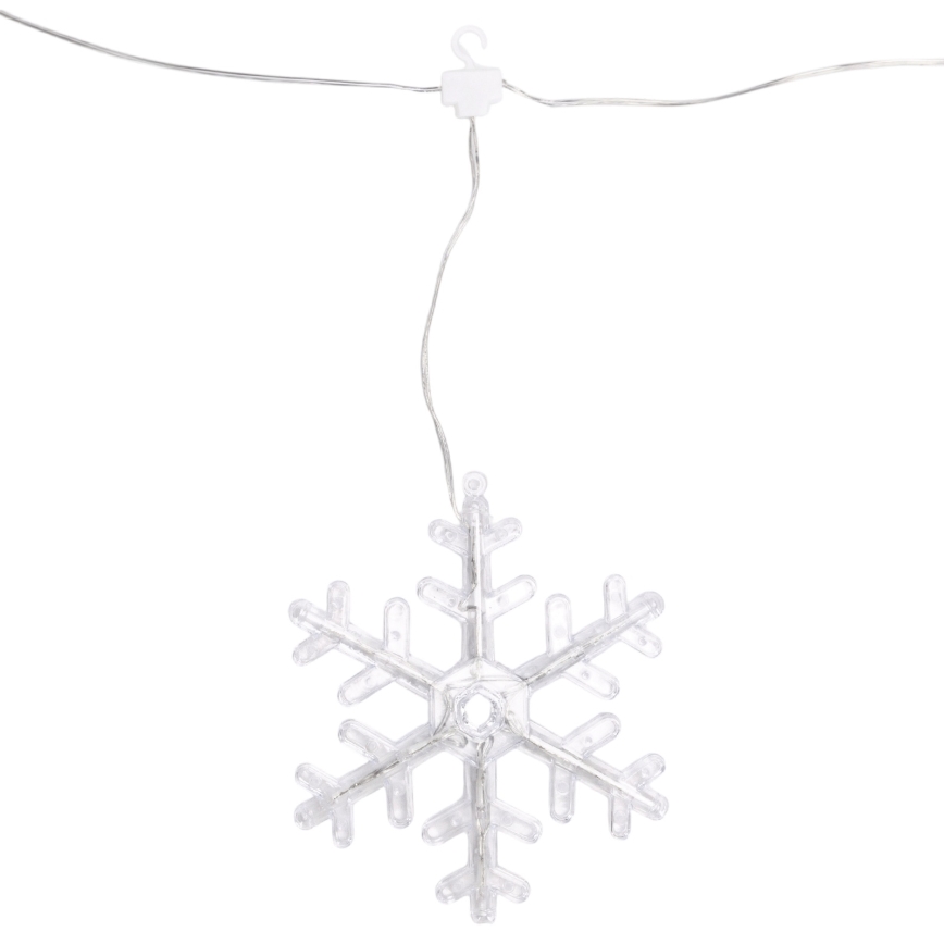 Aigostar - Guirlanda de Natal LED para exterior 84 LEDs/8 funções 1,2 x 1 m IP44 branco quente com flocos de neve