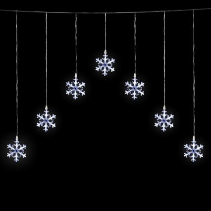 Aigostar - Guirlanda de Natal LED para exterior, 84 LEDs / 8 funções, 1,2 x 1 m, IP44, branco frio, flocos de neve