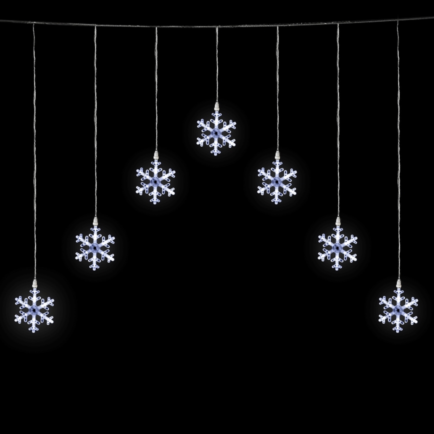 Aigostar - Guirlanda de Natal LED para exterior, 84 LEDs / 8 funções, 1,2 x 1 m, IP44, branco frio, flocos de neve