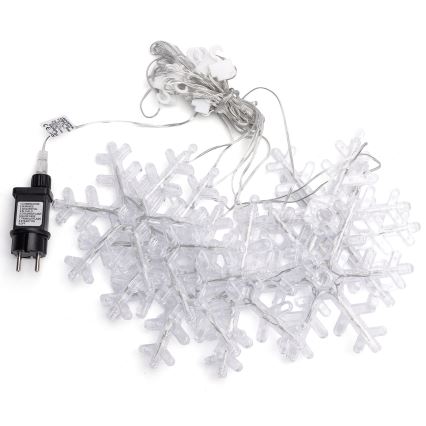 Aigostar - Guirlanda de Natal LED para exterior, 84 LEDs / 8 funções, 1,2 x 1 m, IP44, branco frio, flocos de neve
