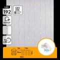 Aigostar - Guirlanda de Natal LED para exteriores 192xLED/8 funções 3xAA 4,5x1,2m IP44 branco quente
