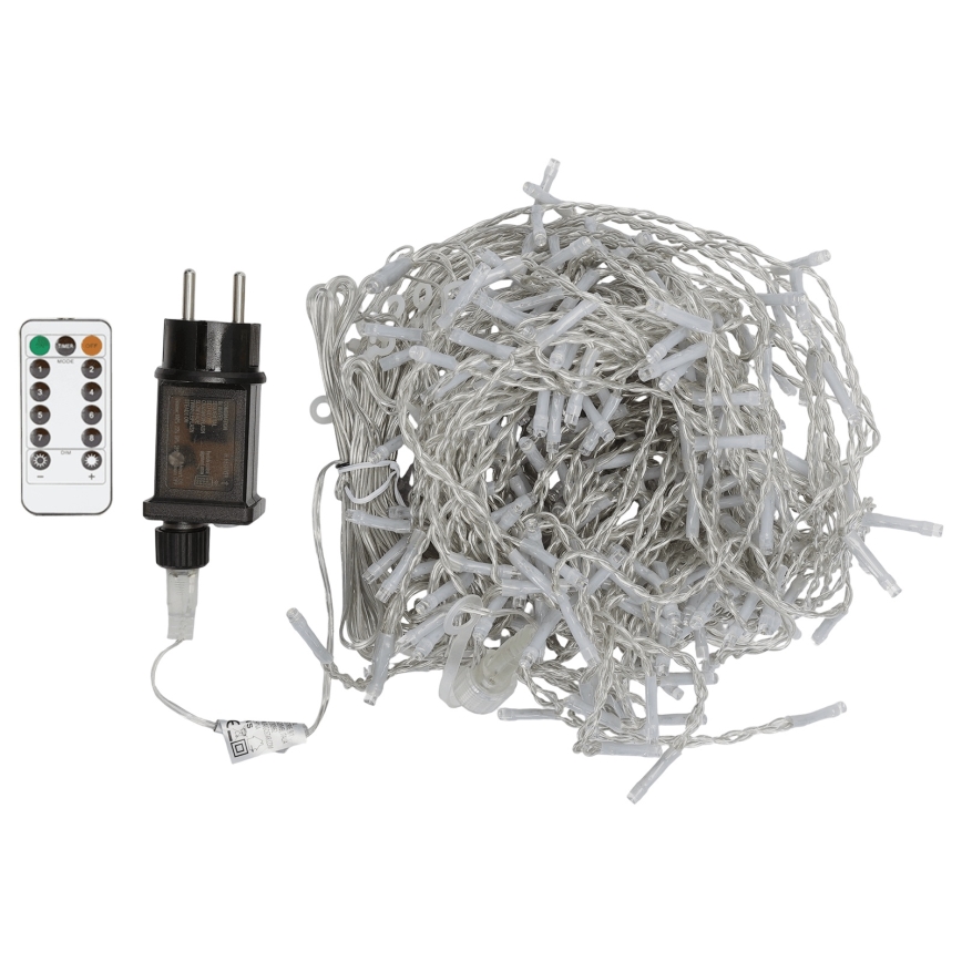 Aigostar - Cordão de luzes LED RGBY para exterior 300 LEDs/8 funções 3x1m IP44 + comando remoto