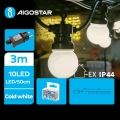 Aigostar - Guirlanda decorativa LED para exterior 10xLED/3m IP44 branco frio