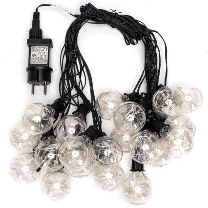 Aigostar - LED Corrente decorativa para exterior 160xLED 10m IP44 branco quente