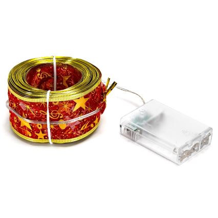 Aigostar - Guirlanda LED 20 LEDs / 3x pilhas AA / 2 m, branco quente / vermelho