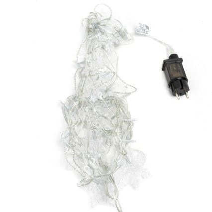 Aigostar - Cadeia luminosa de Natal LED para exterior 120 LEDs / 8 funções 3 x 0,7 m IP44 branco frio + comando à distância