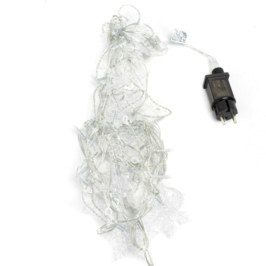 Aigostar - Cadeia luminosa de Natal LED para exterior 120 LEDs / 8 funções 3 x 0,7 m IP44 branco frio + comando à distância