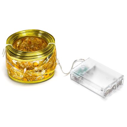Aigostar - Guirlanda de Natal LED 100xLED/3xAA 10 m branco quente dourado
